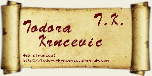 Todora Krnčević vizit kartica